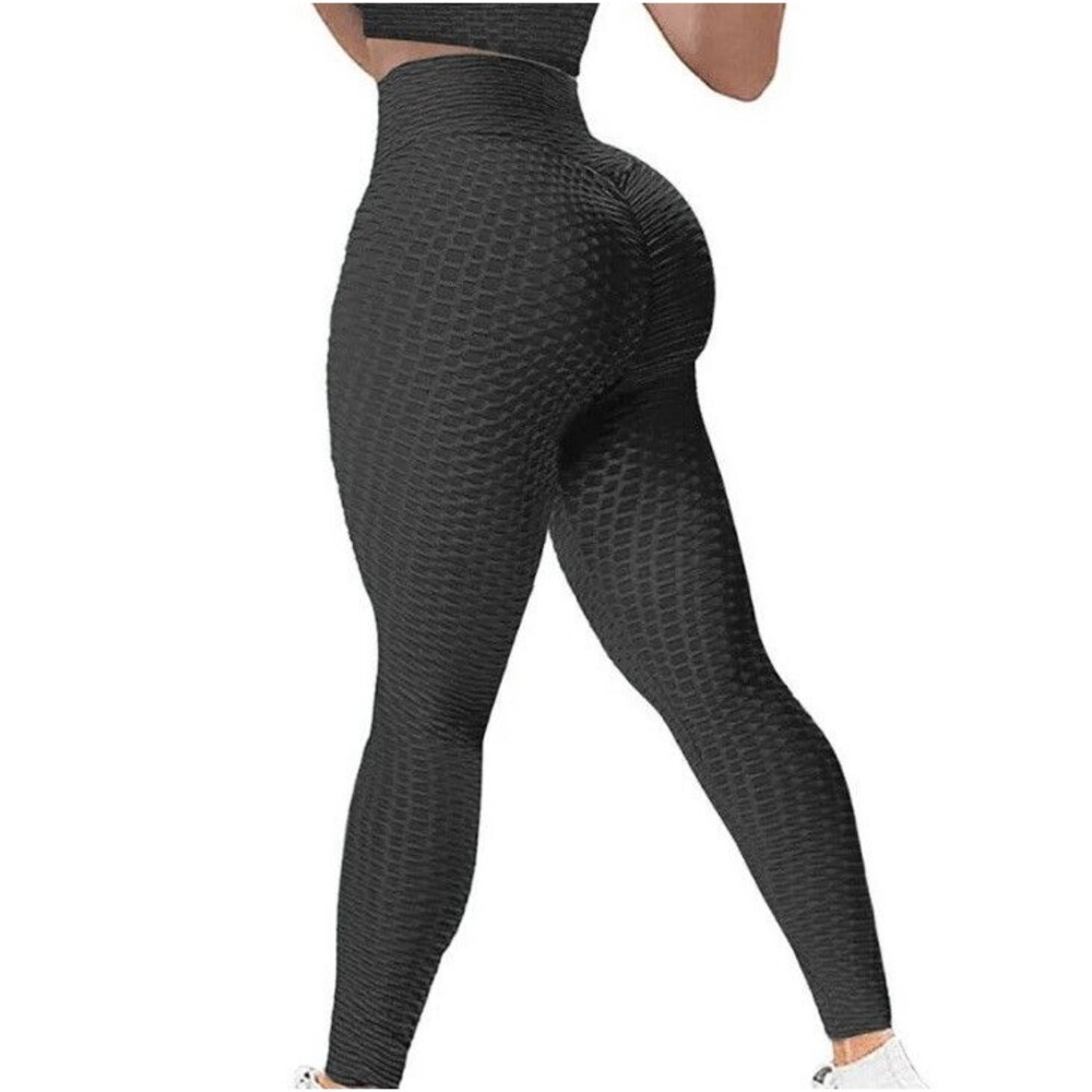 Women TikTok Butt Lift Leggings High Waist Push Up Yoga Pants Gym S/M/L/XL Black